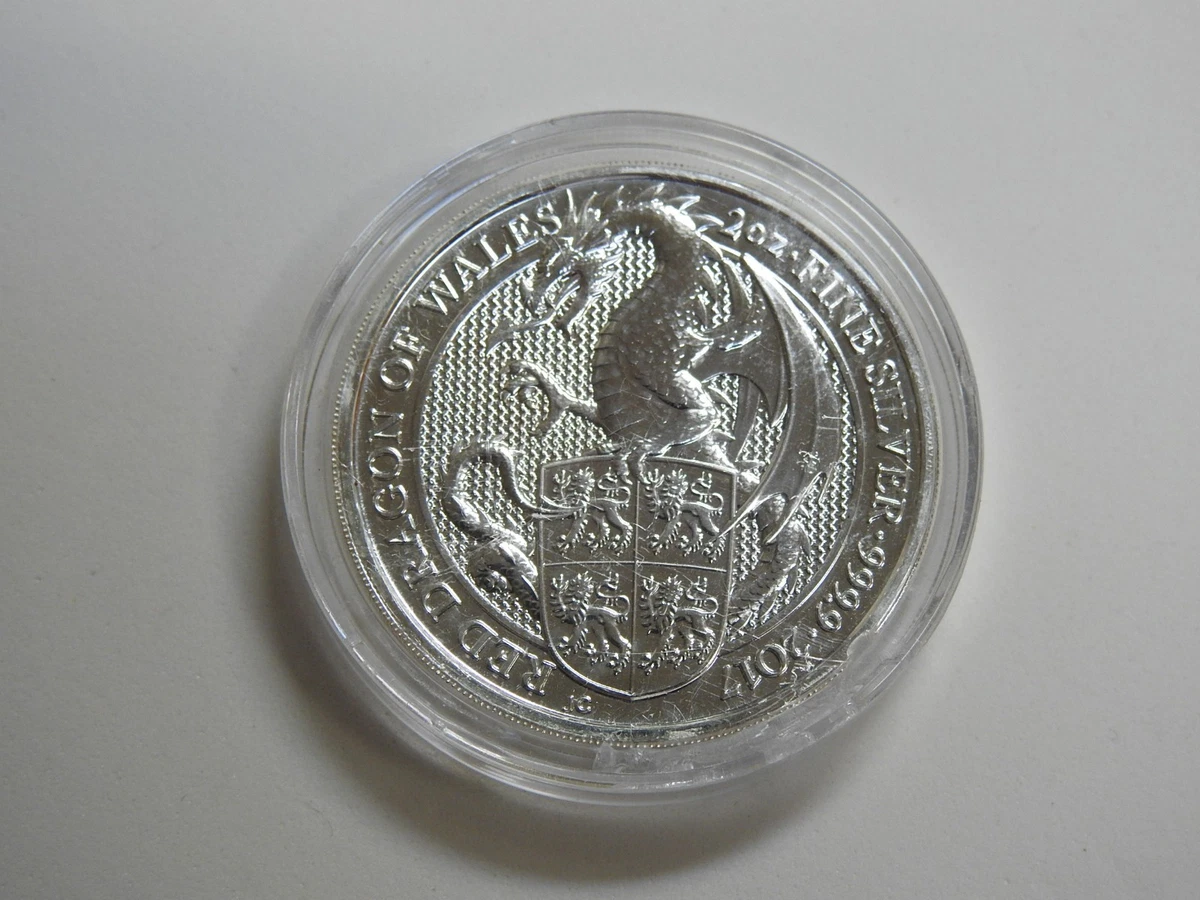UK Queen's Beast 2017 Silver Bullion Coins 2 oz Precious Metal