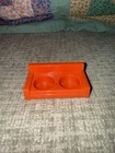 Vintage Fisher Price little people Orange 2-seat living room sofa/couch Bench