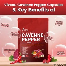 Cayenne Pepper Capsules 240 Softgels Leg Vein  Circulation Support Supplement