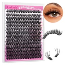 DIY D Curl Lash Clusters - Individual Mixed Tray for Home Eyelash Extensions