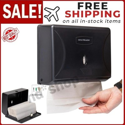 Hand Paper Towel Dispenser Wall Mount Touchless Commercial Folded Bathroom Black