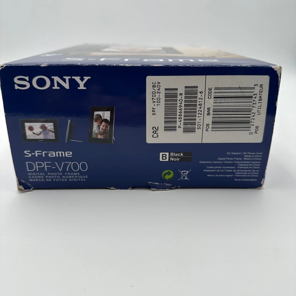 Sony S-Frame Digital Picture Frame DPF-V700 7" New Open Box - Image 3 of 4