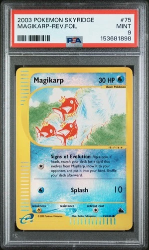 2003 POKEMON SKYRIDGE #75 MAGIKARP-REVERSE FOIL PSA 9