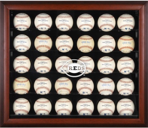 Vitrine Cincinnati Reds Logo Mahagoni gerahmt 30 Kugeln