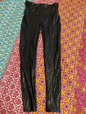 spanx faux leather leggings Black Sz M