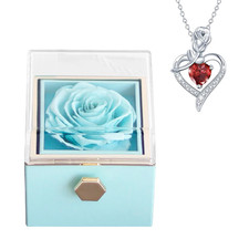 Eternal Rose Gift Box Necklace Set Preserved Flower Jewelry Box for Valentine