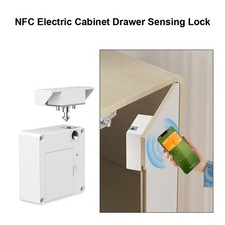 White Smart Drawer Lock Invisible Electronic Cabinet Lock With NFC Sensor Card