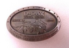 Vintage 1994 Belt Pewter Buckle D-Day Operation Overload June 6, 1944 50th Ann