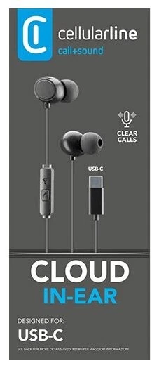 Cellular Line Auricolari microfono filo CLOUD Black AUINEARTYPECK - Immagine 2 di 2