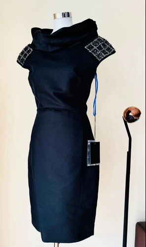 €1780 DSQUARED2 abito da sera IT 42 D 34 36 XS S seta couture Chanel ferretto NUOVO