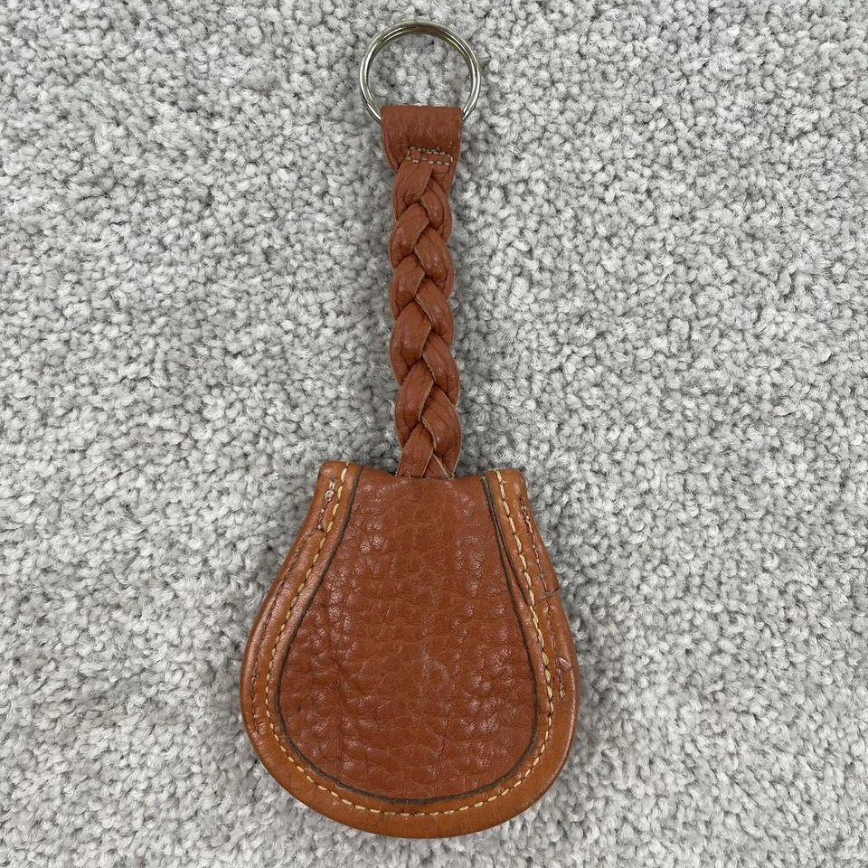 Llavero De Colección Dooney Bourke Cuero Trenzado Llavero Dije Logo Foto 4 de 4