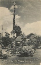 Totem Pole Totem Lodge & Country Club Burden Lake Averill Park NY Postcard