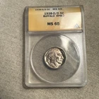 1938-D/D Buffalo Nickel RPM-2 ANACS MS-65 QA