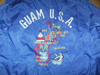 Sammy's Guam Nylon Jacket 80s Vintage Embroidered Retro USA Style