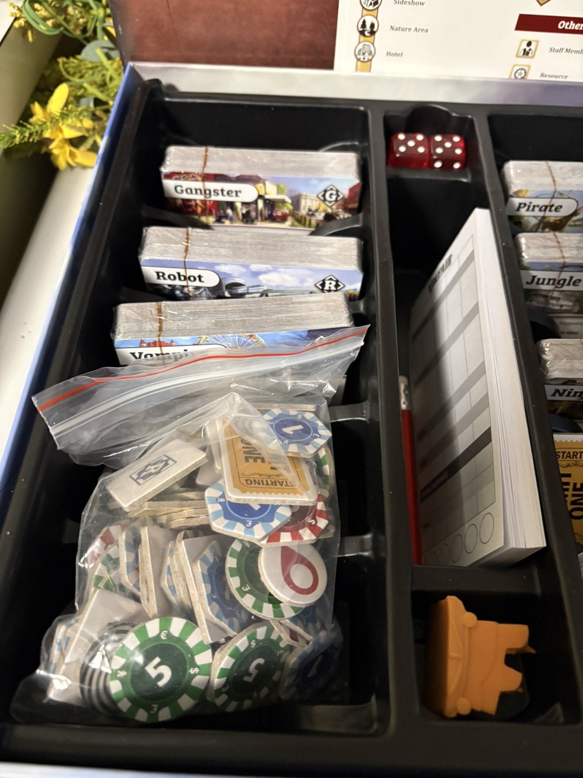 UNFAIR BOARD GAME, BUILD AND OPERATE A THEME PARK