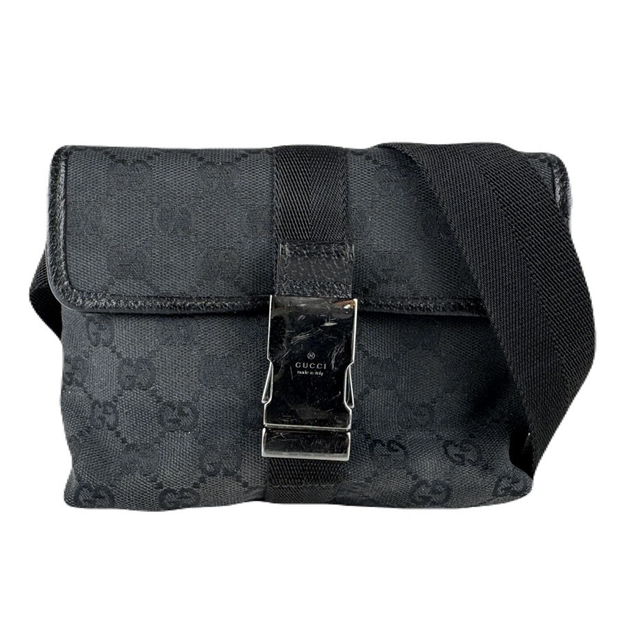Borsa in vita Gucci originale in tela GG nera - z8587