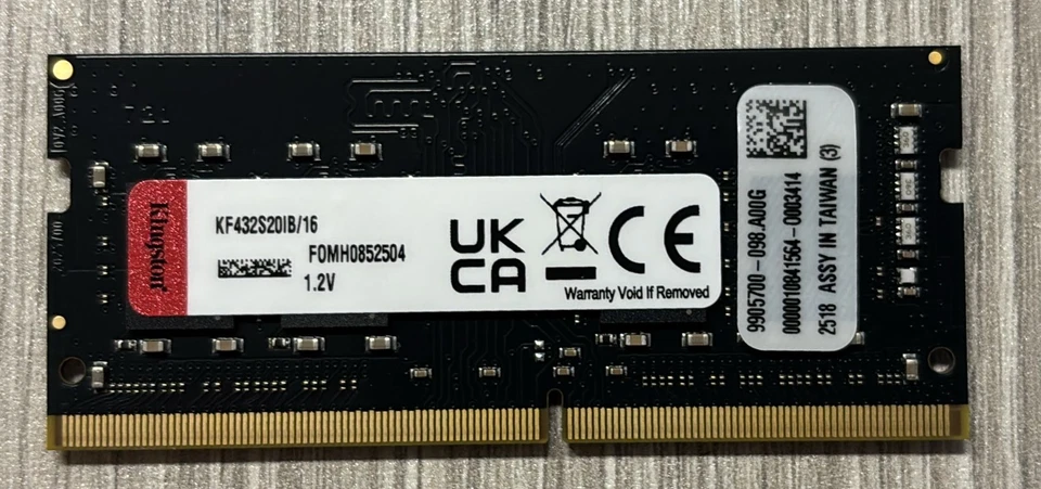 RAM SO-DIMM DDR4 Kingston 16GB 3200Mhz PC25600 KF432S20IB/16 - Immagine 4 di 4