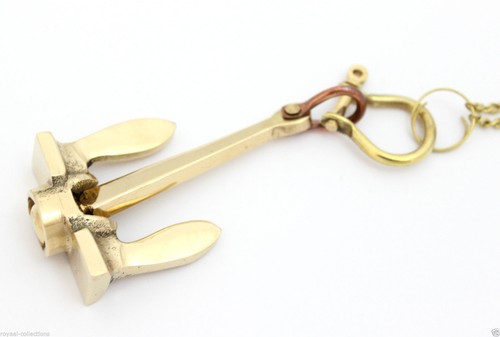 NAUTICAL brass SHIP ANCHOR HANDCUFF KEY CHAIN RING-key holder Best Gift  Style  - Picture 1 of 3