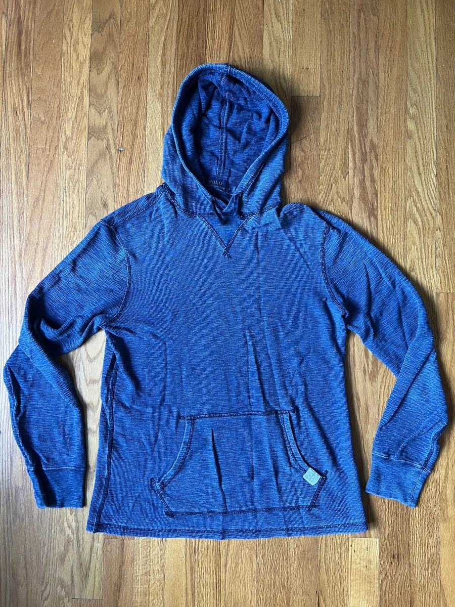 Polo Ralph Lauren womens sweatshirt hoodie LARGE blue Thermal