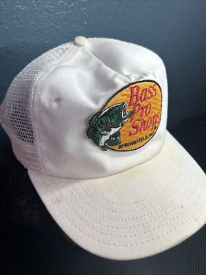 Vintage Rare Bass Pro Shops Patch Mesh Trucker Hat Cap Made in USA