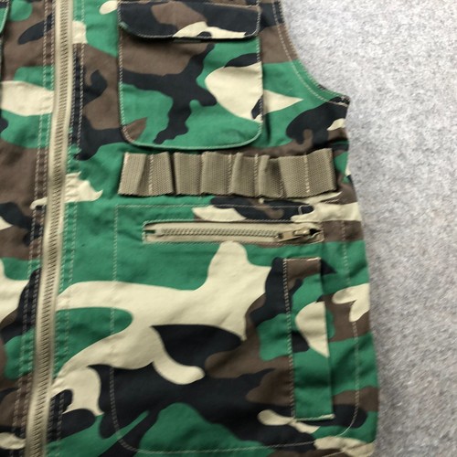 Rothco Ranger Vest Mens Small Green Woodland Camo Utility Outdoor Military Hood - Picture 4 of 12