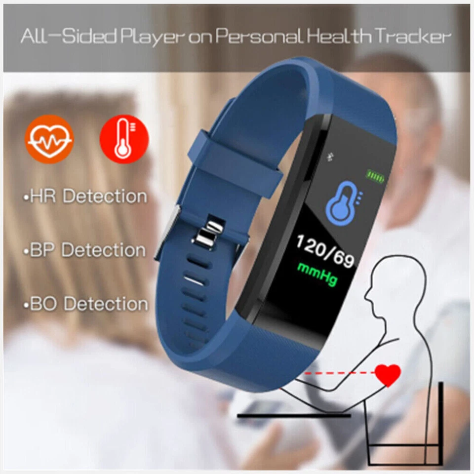 Bracelet Heart Rate Blood Pressure Tracker Smart Band Bluetooth Wristband Watch - Image 3 of 4