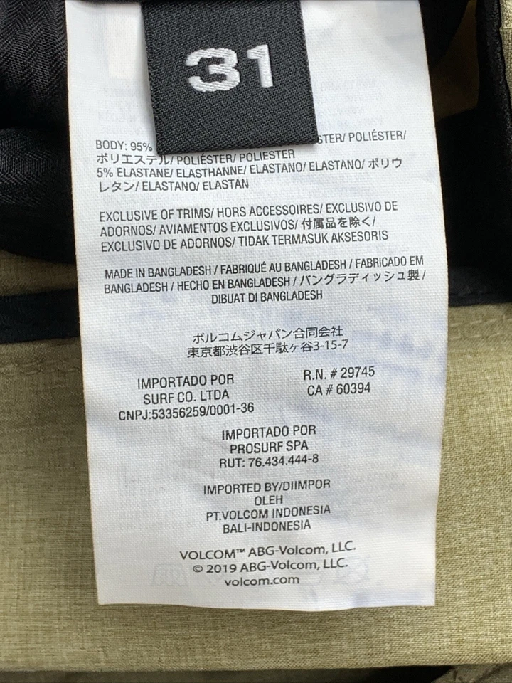 Volcom Men's Modern Fit 21" Chino Short A32116V3 Size 31 Modern Fit with Pockets - Image 4 of 4