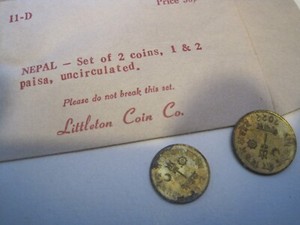 NEPAL SET OF 2 COINS-1&2 PAISA-LITTLETON COIN CO