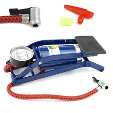 Pompa a Pedale Auto Moto Bici Gonfiabili Gonfiatore Ruote Gomme con Manometro