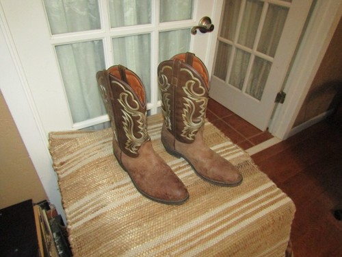 GUIDE GEAR LEATHER COWBOY BOOTS MEN'S 10.5 D 12" Brush Off Western 223925-180