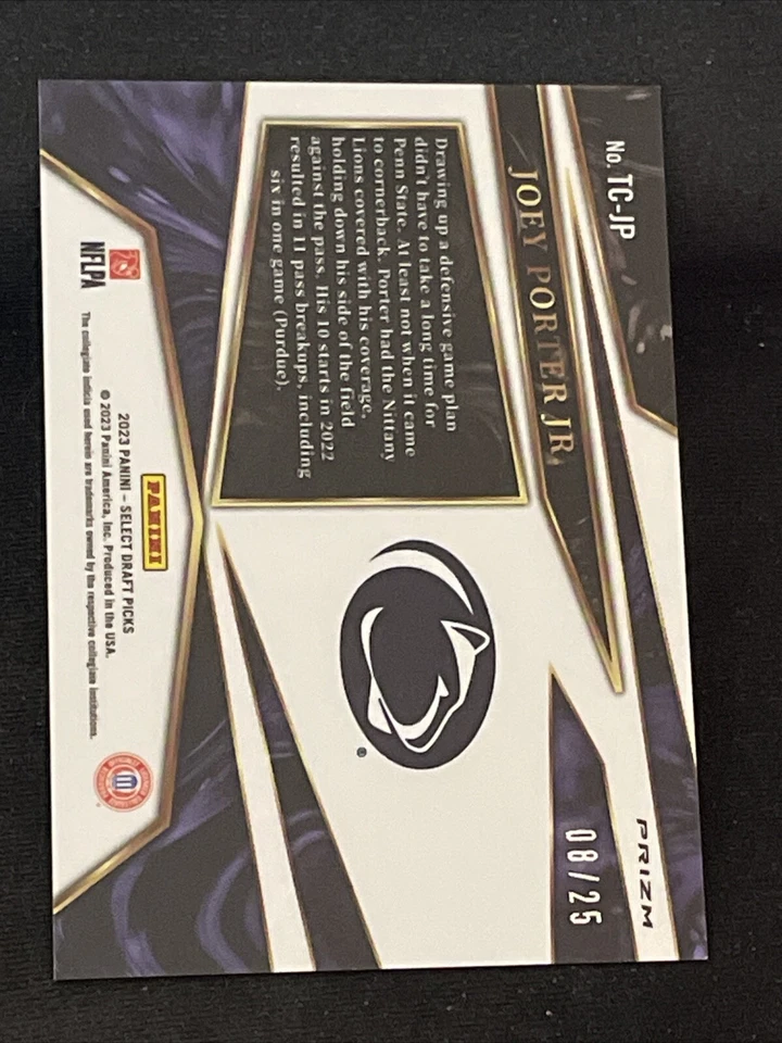 2023 Select Draft Picks Joey Porter Jr Rookie Turbocharged Tie-Dye SP 08/25 - Image 2 of 3