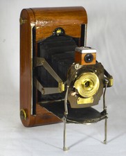 FOLDING CAMERA KODAK NO 1A FOLDING POCKET MODEL D ANTIQUE CUSTOM WALNUT WOOD