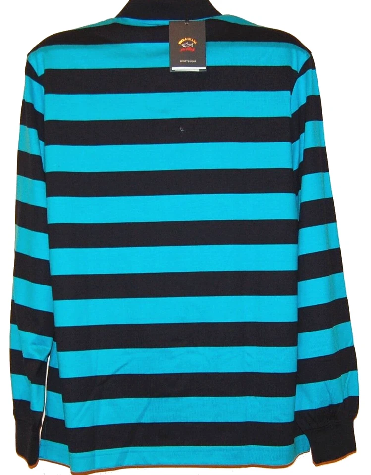Paul & Shark Yachting Cotton Men's Italy Striped Polo Sweat Shirt Size M - Image 4 of 4