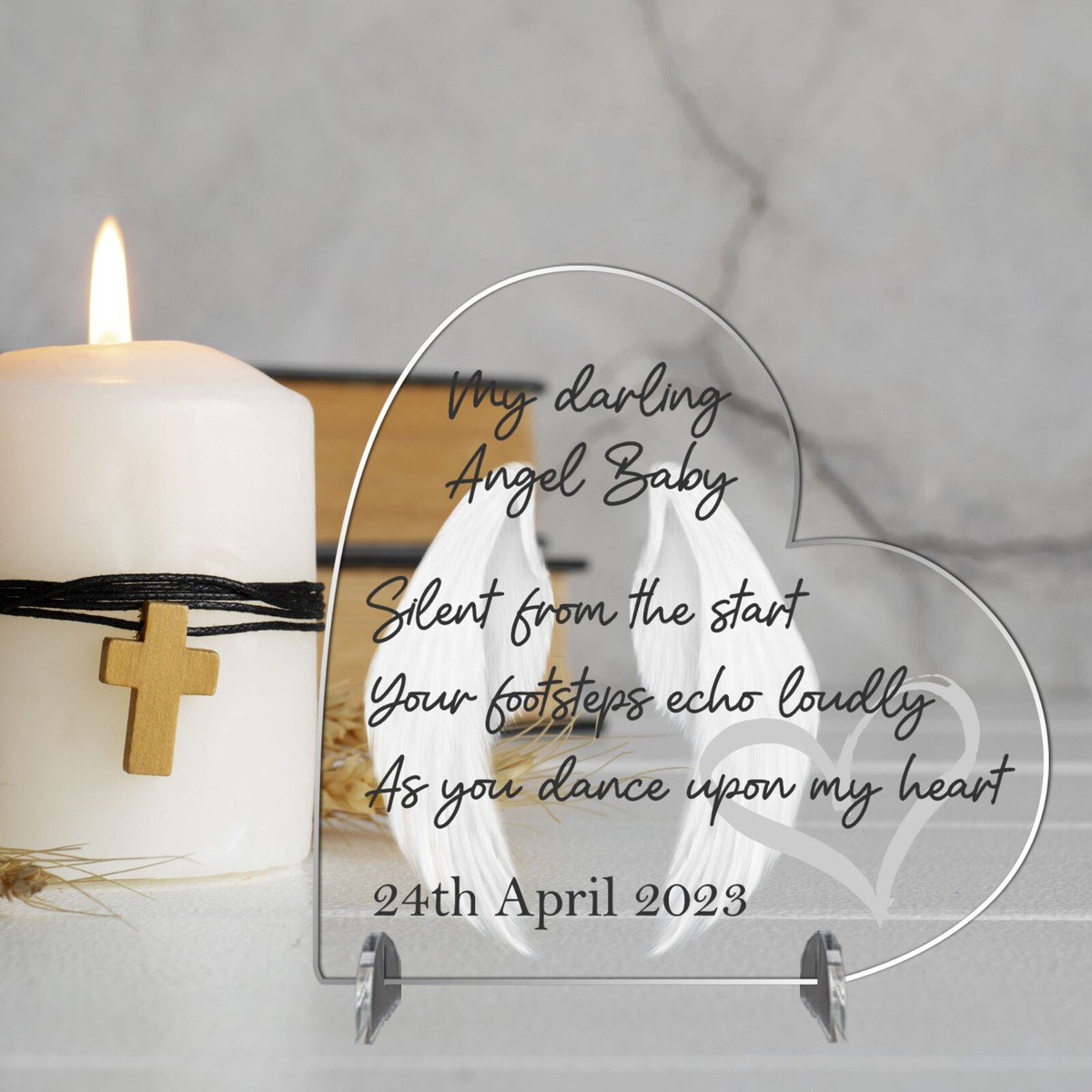 Personalised My Angel Baby Loss Memorial Gift Miscarriage Acrylic