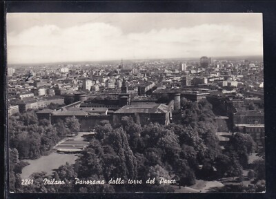 Postcard Milan Panorama from the Tower of the Park C1351