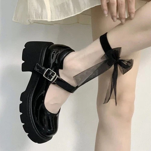 Pumps Damen Blockabsatz Plateau Mary Jane Dress Knöchelriemen Sandalen Schuhe - Bild 4 von 11