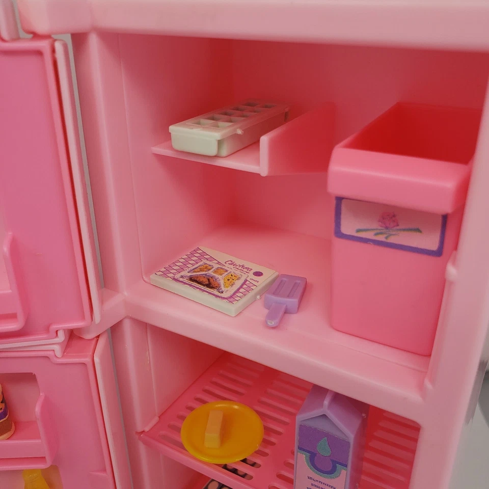 DE COLECCIÓN 1990 MATTEL BARBIE ROSA BRILLO REFRIGERADOR CONGELADOR # 4776 CAJA Foto 4 de 4