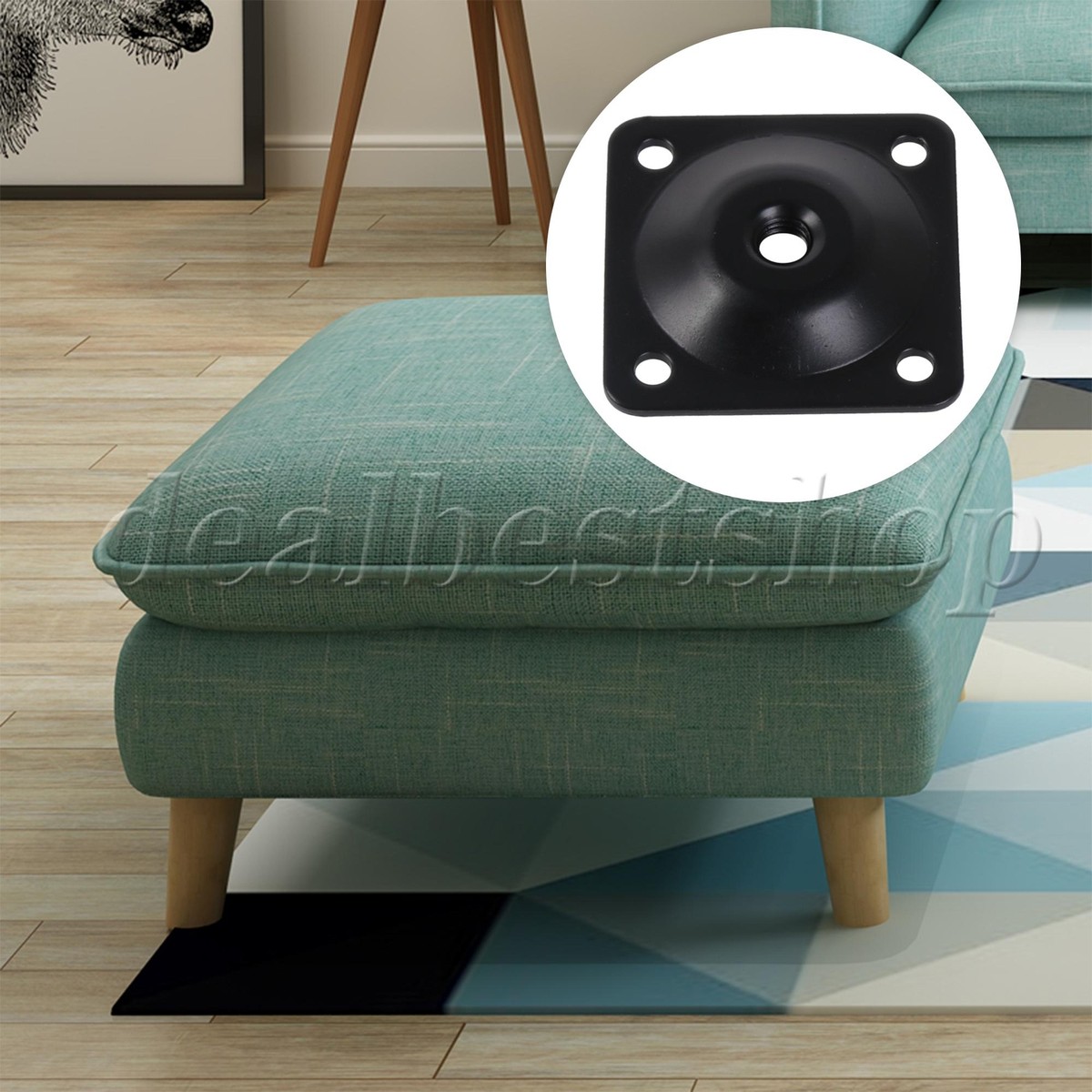 Lovelysp Metal Sofa Leg Mounting Plates - 4 Pack Furniture Repair Brackets With Screws