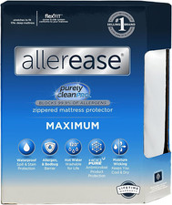 AllerEase Waterproof Mattress Protector, Maximum Allergy Queen, White