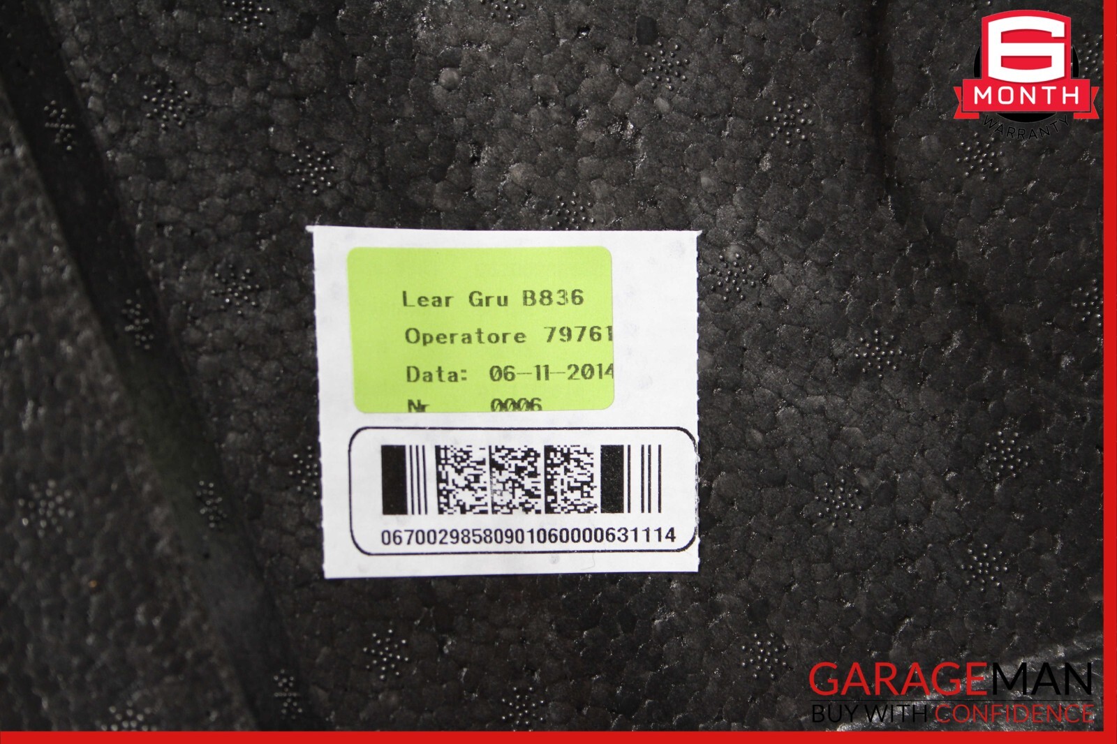 14-17 Maserati Ghibli Rear Bench Lower Bottom Seat Cushion Cover Black OEM