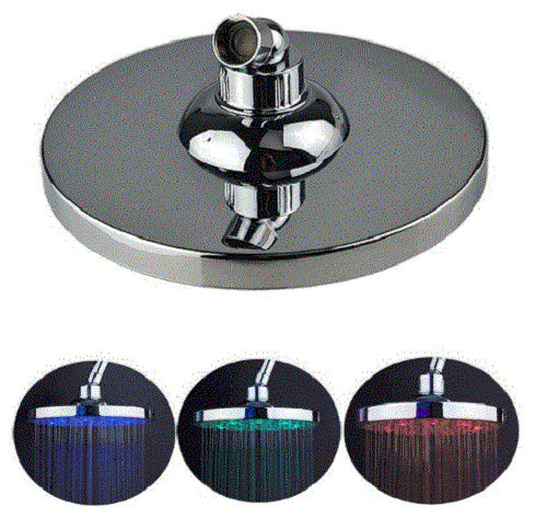 RGB LED Automatic Light Stainless Shower Head Bathroom Rainfall Polished Shower - Picture 5 of 5