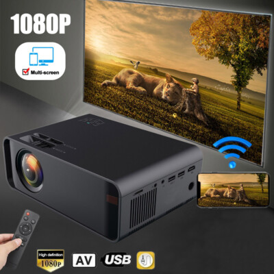 4K WiFi Beamer 21000Lumen Mini LED Heimkino Projektor USB Beamer 1080P Beamer 