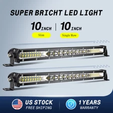 2X 12" LED Work Light Bar Spot Flood Combo Work SUV Boat Driving Offroad ATV UTV