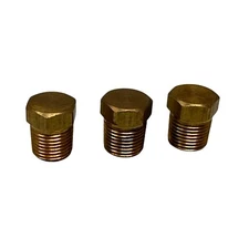 Lot of 3 Thermo King 55-3364 Brass Plugs Water-Cooled Condenser Genuine OEM