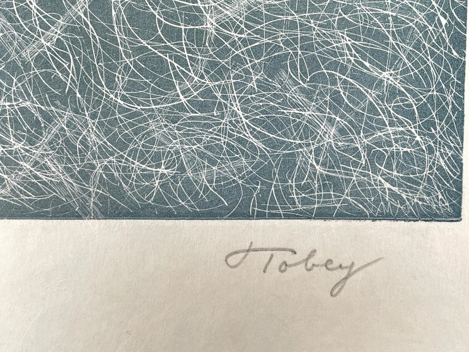 Grabado sobre papel Mark Tobey "Hojas de invierno" color HC. Impresionista abstracto Foto 3 de 4