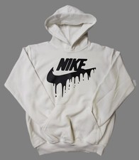 ChiefBrains Apparel Drippy Nike Hoodie Limited Edition Heavy Cotton White New