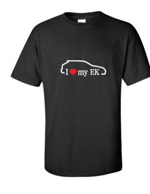 #ad #ad I Love MY EK Cars Hatchback Honda White Red Black Cotton T Shirt S 5XL $22.00