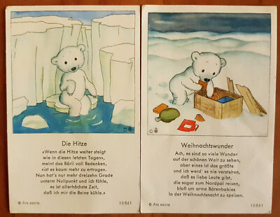 Ars Sacra, Ida Bohatta,  2 Fleißbildchen, 60er Jahre