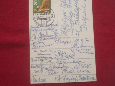 Chess Olympics victories 1970, signature Paul Keres, Najdorf, Bent Larsen, Unzicker