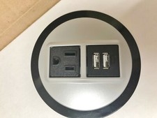 Byrne Power Data Center Node Silver/Black 1-Outlet 1 2 port USB Hard-wire 9817